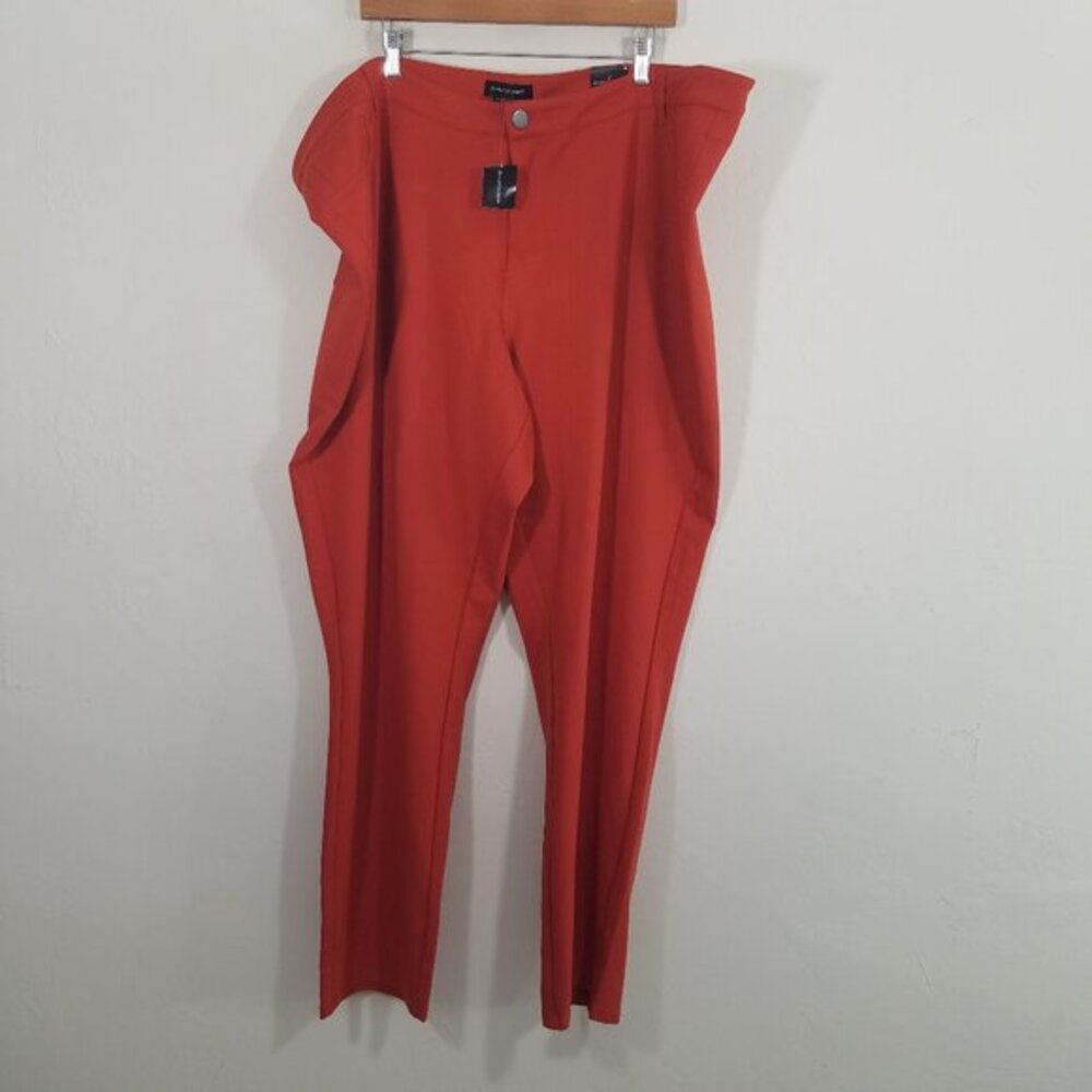 NWT Ashley Stewart Skinny Pants Super Stretch Orange Size 32